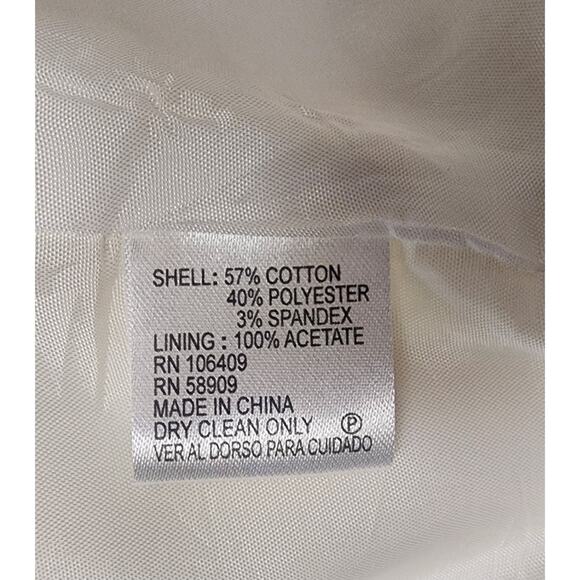 Antonio Melani Off White Single Breasted Blazer Jacket Open Front Long Sleeves 8 - Picture 9 of 9